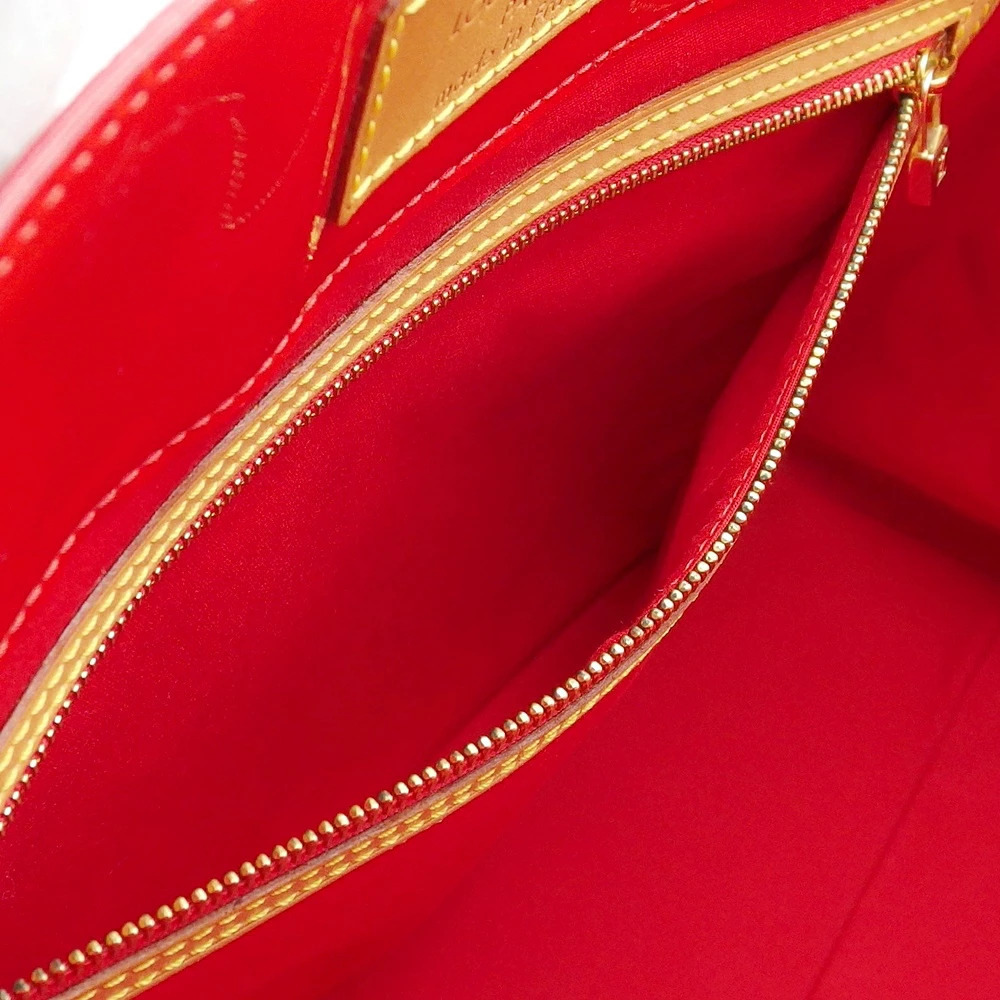 Louis Vuitton Lead Monogram Vernis Tote Bag Rouge Red Handbag Leather